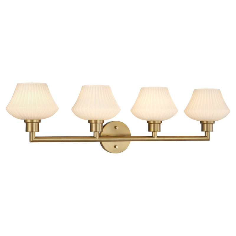 Quorum 5221-4-80 Four Light Vanity, Aged Brass
