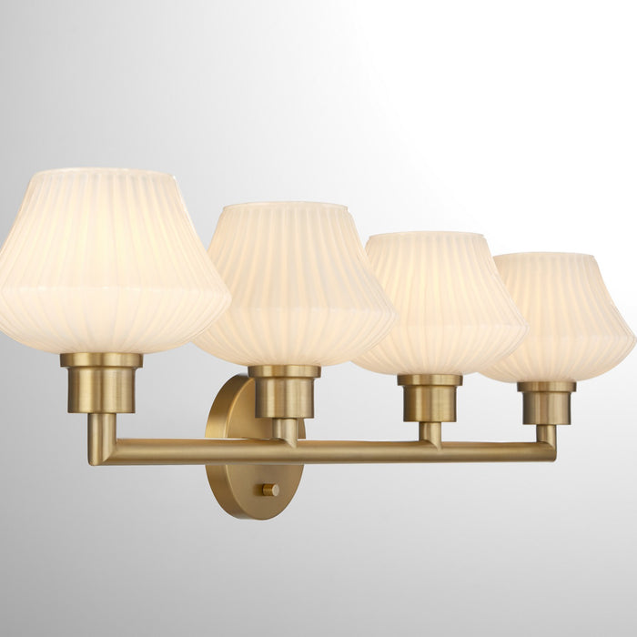 Quorum 5221-4-80 Four Light Vanity, Aged Brass