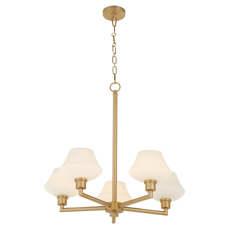 Quorum 6221-5-80 Five Light Chandelier, Aged Brass