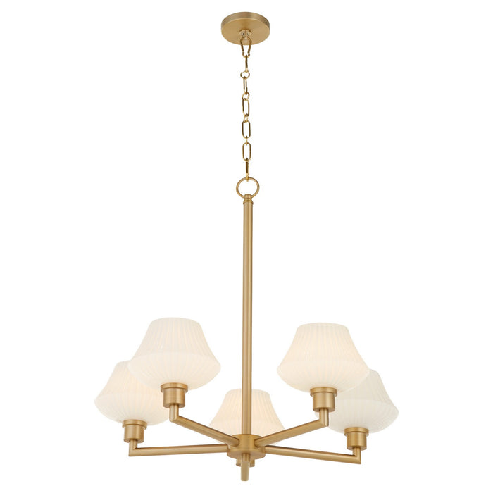 Quorum 6221-5-80 Five Light Chandelier, Aged Brass