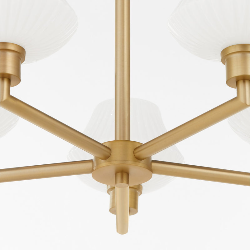 Quorum 6221-5-80 Five Light Chandelier, Aged Brass