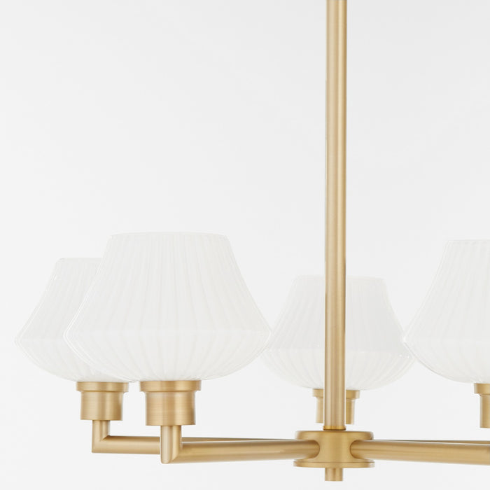 Quorum 6221-5-80 Five Light Chandelier, Aged Brass