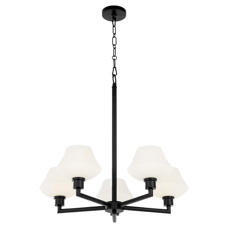 Quorum 6221-5-59 Five Light Chandelier, Matte Black
