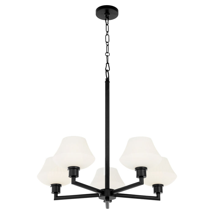 Quorum 6221-5-59 Five Light Chandelier, Matte Black