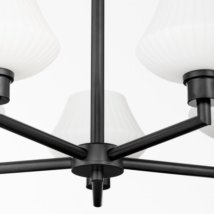 Quorum 6221-5-59 Five Light Chandelier, Matte Black