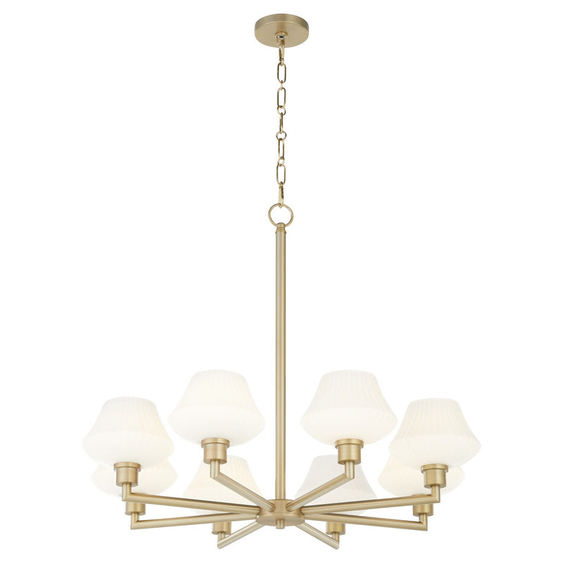 Quorum 6221-8-80 Eight Light Chandelier, Aged Brass