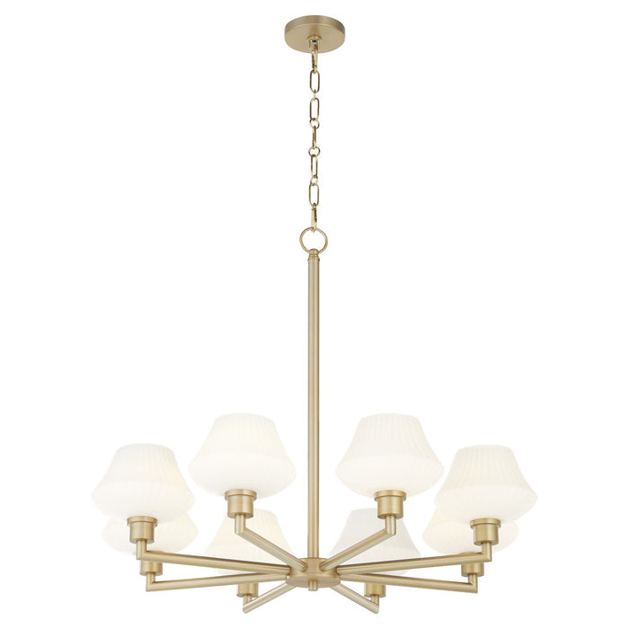 Quorum 6221-8-80 Eight Light Chandelier, Aged Brass