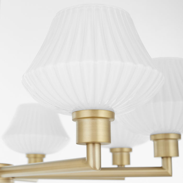 Quorum 6221-8-80 Eight Light Chandelier, Aged Brass