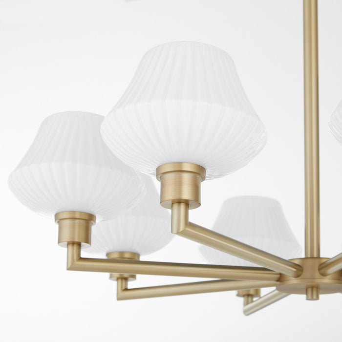 Quorum 6221-8-80 Eight Light Chandelier, Aged Brass