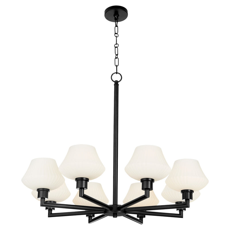 Quorum 6221-8-59 Eight Light Chandelier, Matte Black