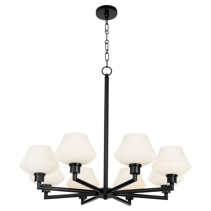 Quorum 6221-8-59 Eight Light Chandelier, Matte Black