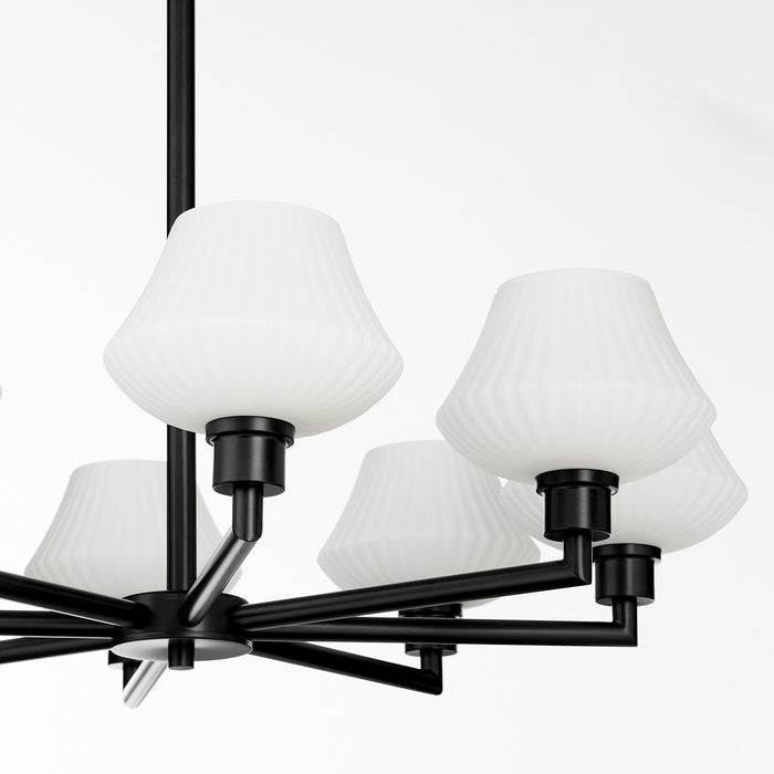 Quorum 6221-8-59 Eight Light Chandelier, Matte Black