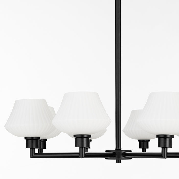 Quorum 6221-8-59 Eight Light Chandelier, Matte Black