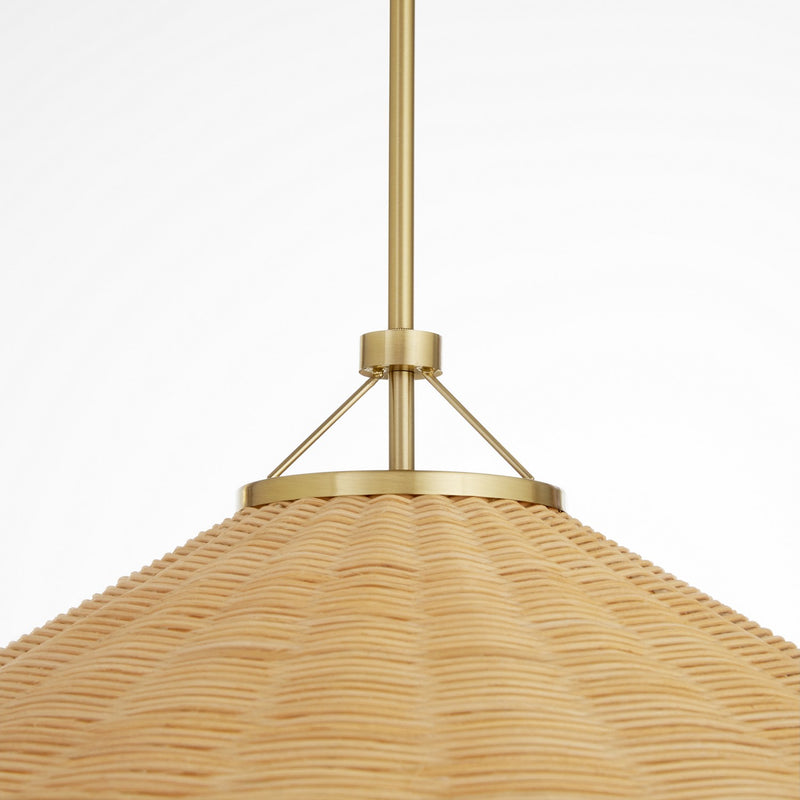 Quorum 830-3-80 Three Light Pendant, Aged Brass
