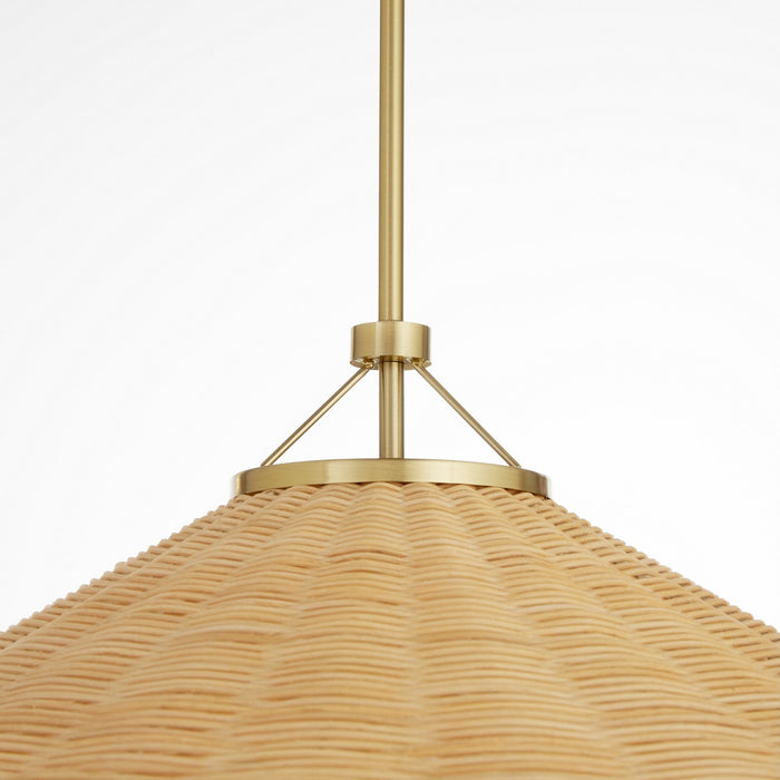 Quorum 830-3-80 Three Light Pendant, Aged Brass