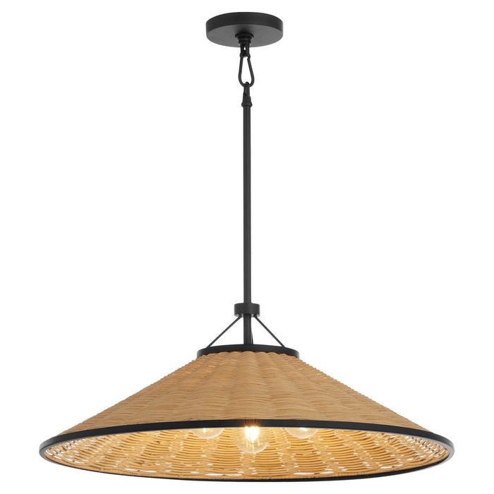 Quorum 830-3-59 Three Light Pendant, Matte Black