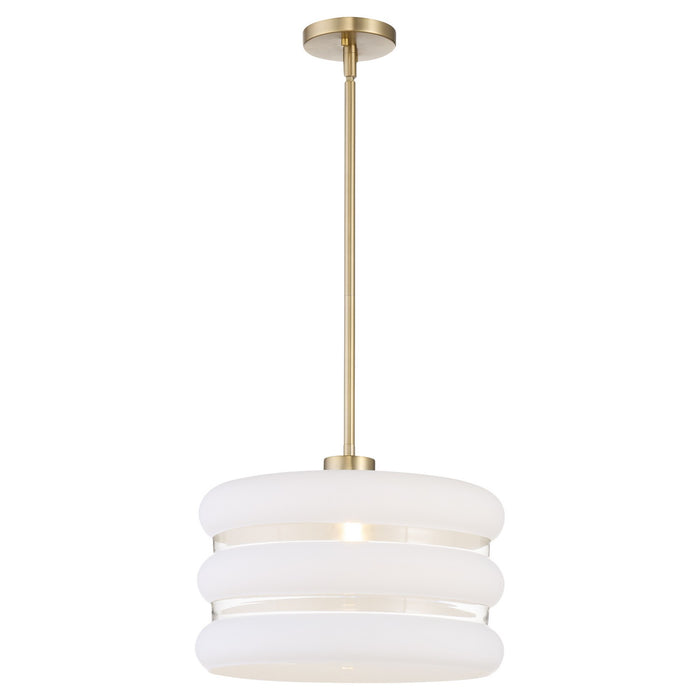 Quorum 806-80 One Light Pendant, Aged Brass