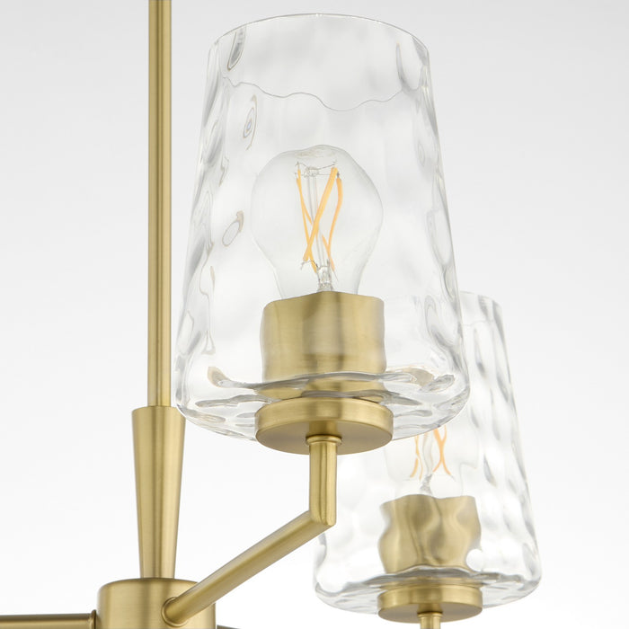 Quorum 6204-3-80 Three Light Chandelier, Aged Brass