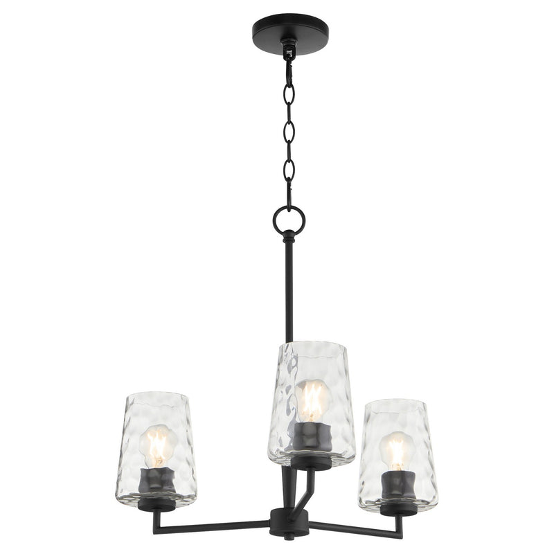 Quorum 6204-3-59 Three Light Chandelier, Matte Black