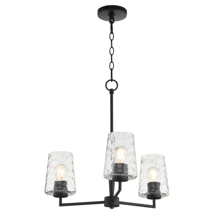Quorum 6204-3-59 Three Light Chandelier, Matte Black