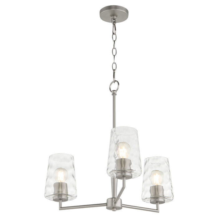 Quorum 6204-3-65 Three Light Chandelier, Satin Nickel