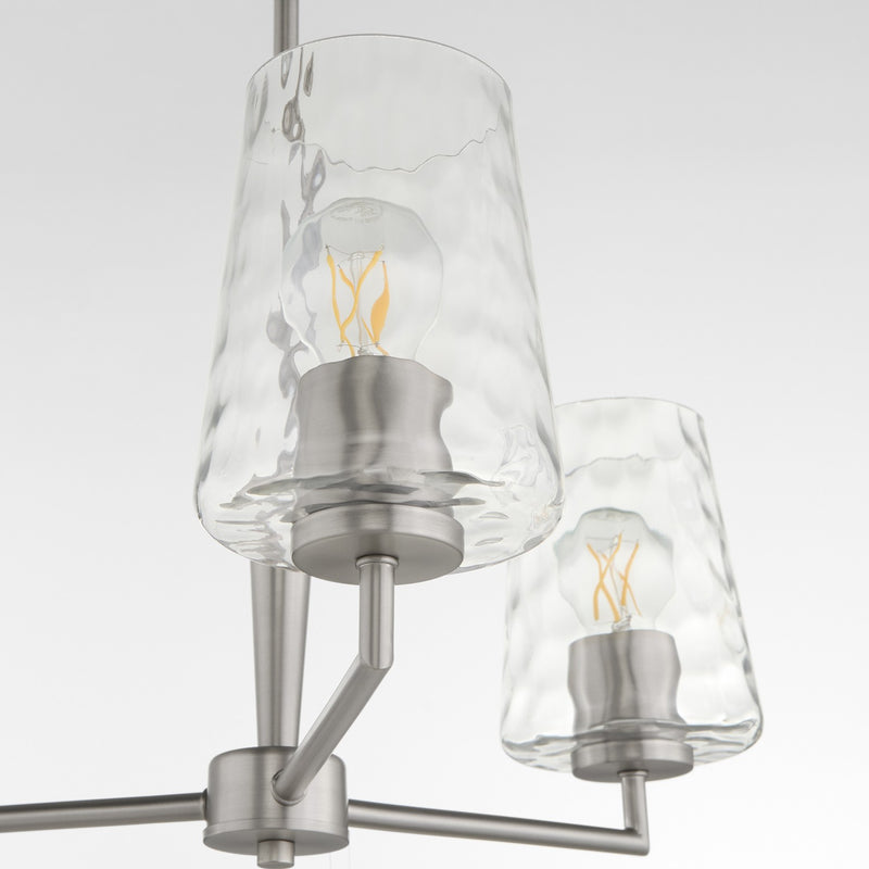 Quorum 6204-3-65 Three Light Chandelier, Satin Nickel