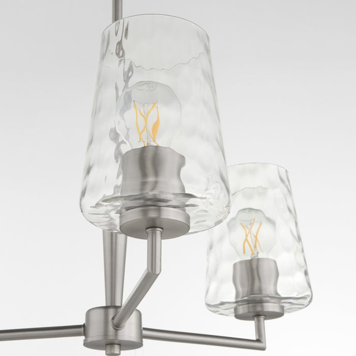 Quorum 6204-3-65 Three Light Chandelier, Satin Nickel