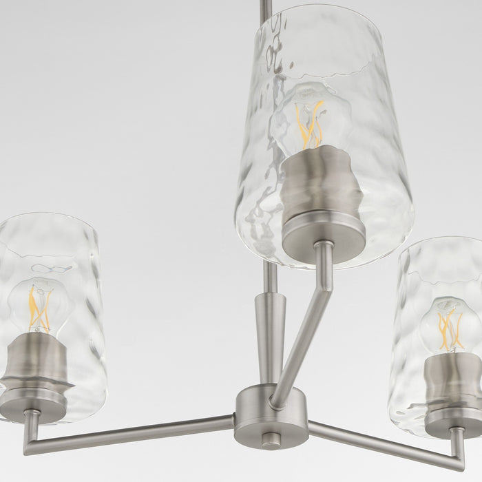 Quorum 6204-3-65 Three Light Chandelier, Satin Nickel