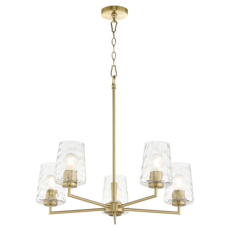 Quorum 6204-5-80 Five Light Chandelier, Aged Brass