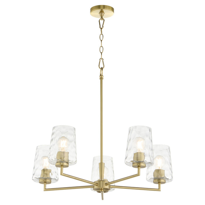 Quorum 6204-5-80 Five Light Chandelier, Aged Brass