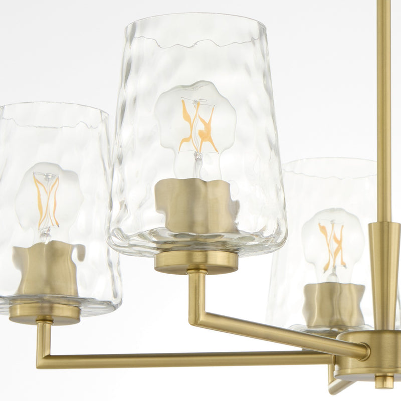 Quorum 6204-5-80 Five Light Chandelier, Aged Brass