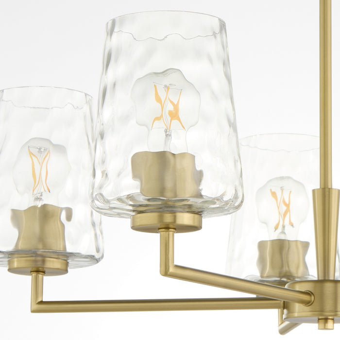 Quorum 6204-5-80 Five Light Chandelier, Aged Brass