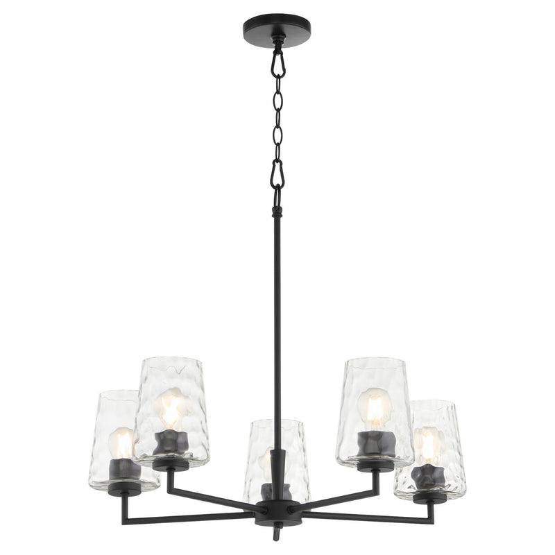 Quorum 6204-5-59 Five Light Chandelier, Matte Black