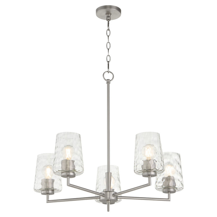 Quorum 6204-5-65 Five Light Chandelier, Satin Nickel