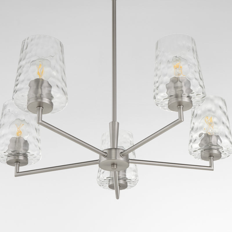 Quorum 6204-5-65 Five Light Chandelier, Satin Nickel