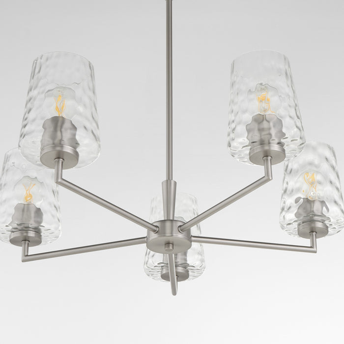 Quorum 6204-5-65 Five Light Chandelier, Satin Nickel