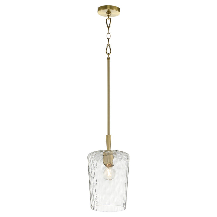 Quorum 3204-80 One Light Pendant, Aged Brass