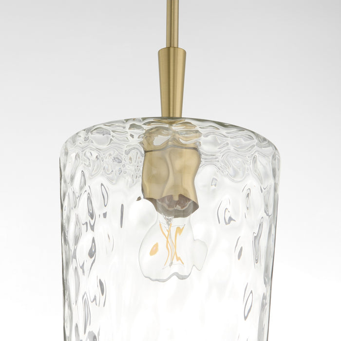 Quorum 3204-80 One Light Pendant, Aged Brass