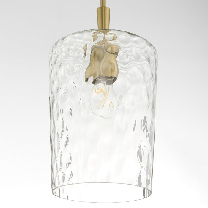 Quorum 3204-80 One Light Pendant, Aged Brass