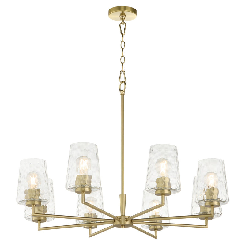 Quorum 6204-8-80 Eight Light Chandelier, Aged Brass