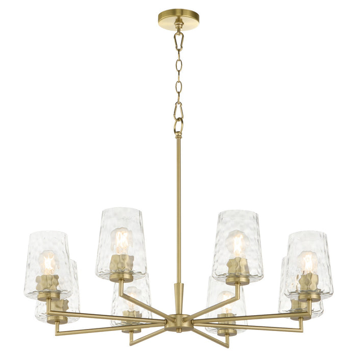 Quorum 6204-8-80 Eight Light Chandelier, Aged Brass