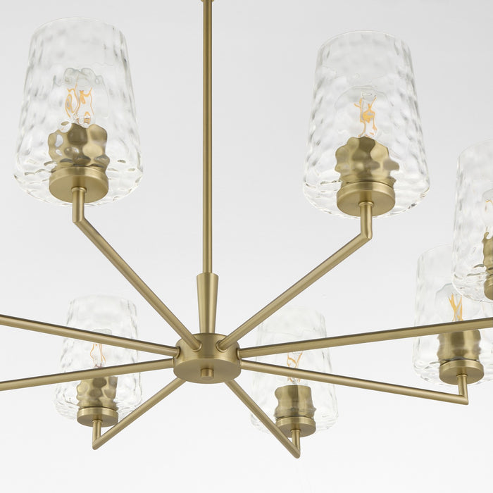 Quorum 6204-8-80 Eight Light Chandelier, Aged Brass