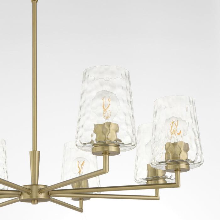 Quorum 6204-8-80 Eight Light Chandelier, Aged Brass