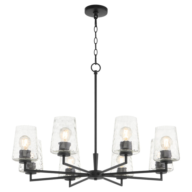 Quorum 6204-8-59 Eight Light Chandelier, Matte Black