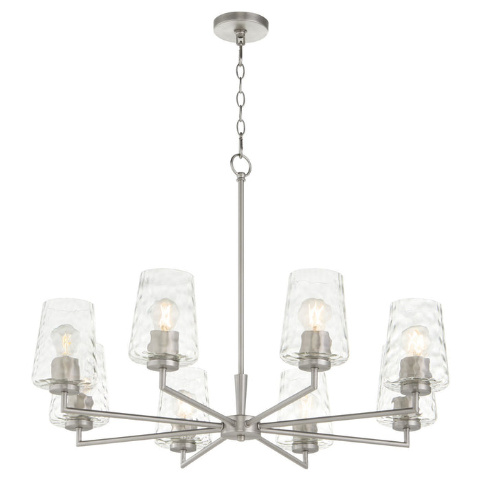 Quorum 6204-8-65 Eight Light Chandelier, Satin Nickel