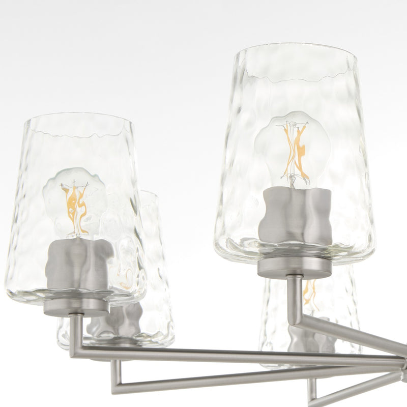 Quorum 6204-8-65 Eight Light Chandelier, Satin Nickel