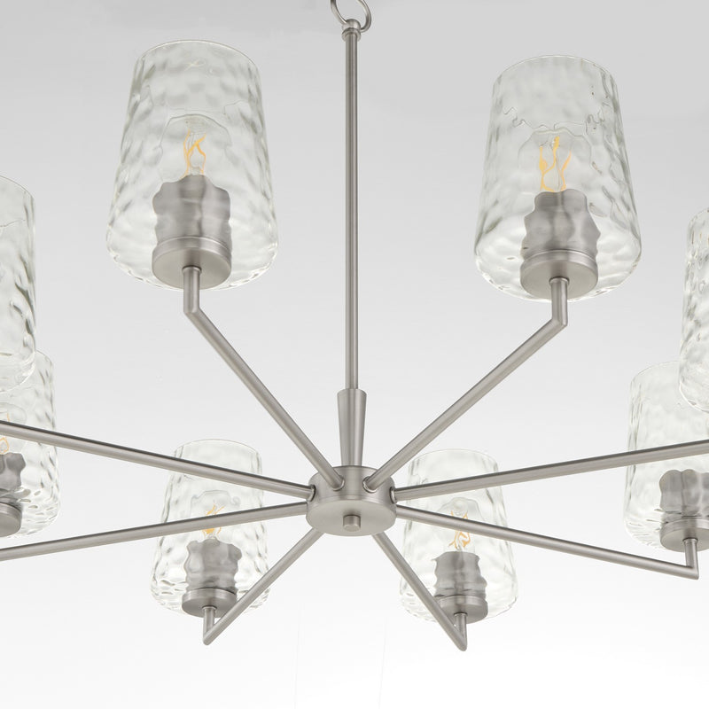Quorum 6204-8-65 Eight Light Chandelier, Satin Nickel