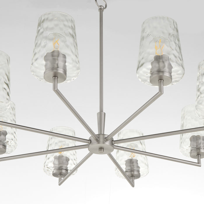 Quorum 6204-8-65 Eight Light Chandelier, Satin Nickel