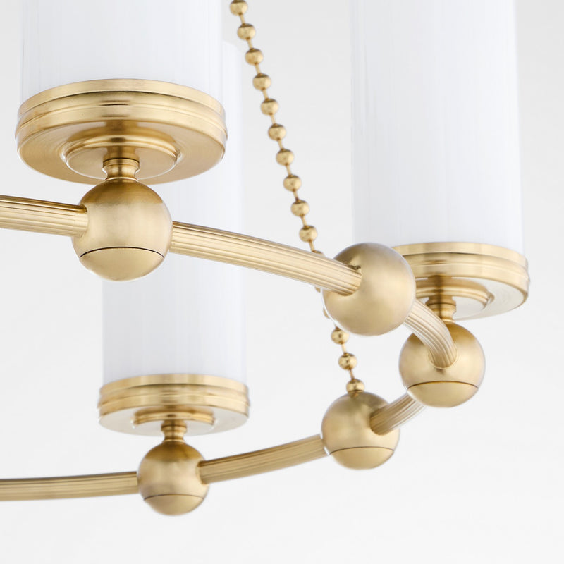Quorum 667-6-80 Six Light Chandelier, Aged Brass