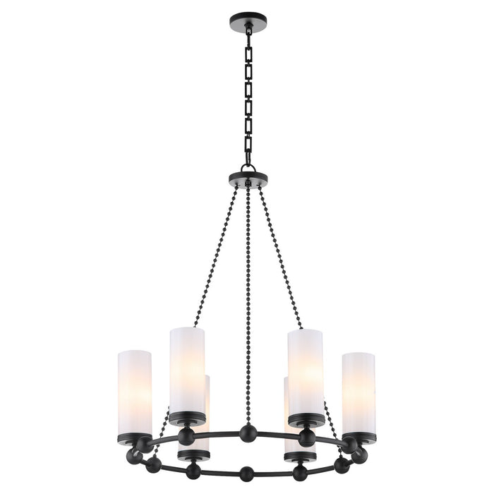 Quorum 667-6-59 Six Light Chandelier, Matte Black